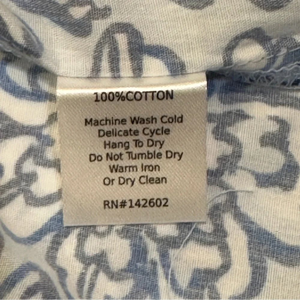 NWT SAIL TO SABLE 100% Cotton Blue & White Tunic Midi Kaftan Dress Size L - Picture 16 of 16